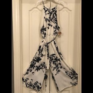 Peppermint Black & White Floral Jumpsuit
